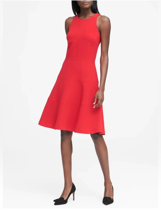 Banana Republic Dresses & Skirts - Banana Republic Red Stretch Racerback Fit-and-Flare Dress Size 0 petite.